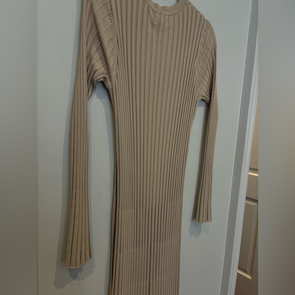 DISSH Beige Ribbed Maxi Dress